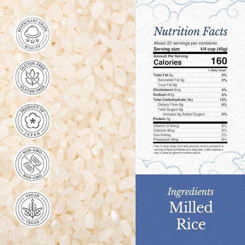 East and Else 2.2 LB (1 100% Premium Japanese Sushi Rice, Fukkurinko Short Grain, KG) Grown in Hokkaido, Product