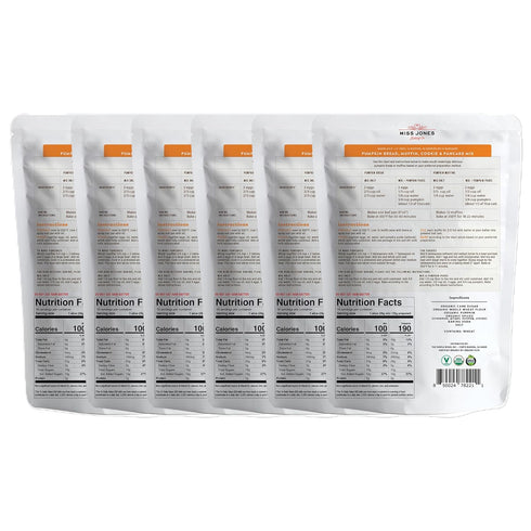 100% (Pack 6) Miss Jones Baking Organic Pumpkin Bread, Muffin, Cookie & Pancake Mix, Vegan-Friendly, Dairy