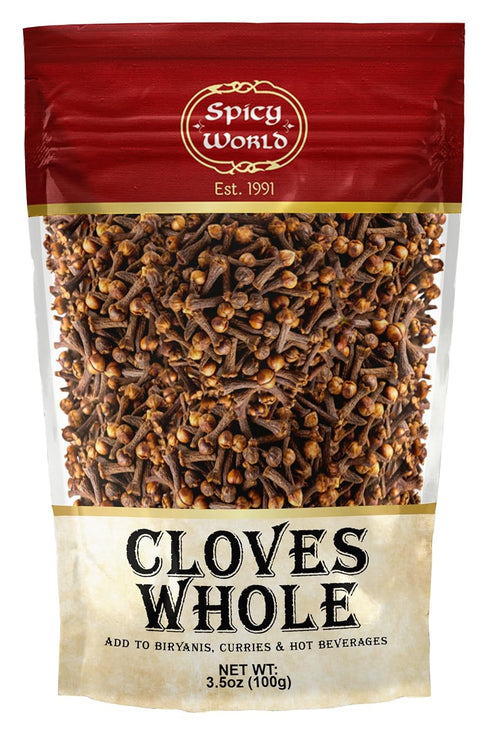 Whole Cloves 3.5 Oz Bag, Great for Foods, Tea, Pomander Balls, and Potpourri by Spicy World
