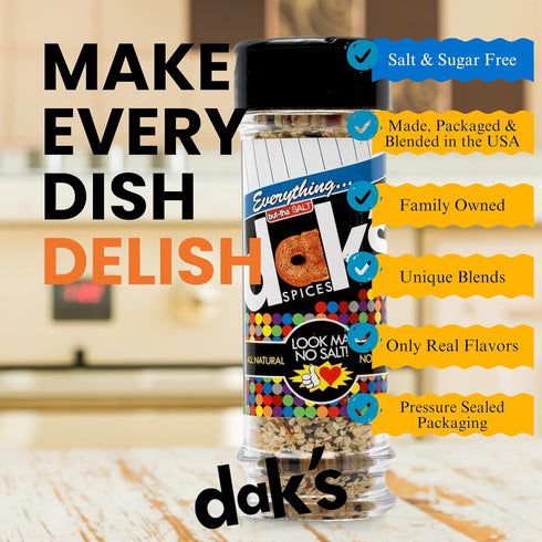 DAK's Spices Everything But Tha' Salt Blend, 100% Salt & Sugar Free, Healthy Seasoning, Low Carb & Keto Friendly, 1.5 oz