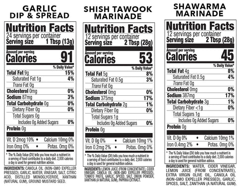 Set Teta Foods Tawook Garlic Shawarma Marinade and Dressings