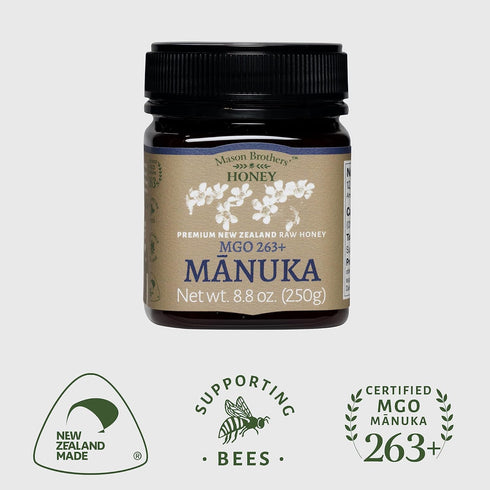 263+ 100% 8.8oz Mason Brothers Raw Manuka Honey MGO | Pure, New Zealand Honey | Traceable | MGO Certified /