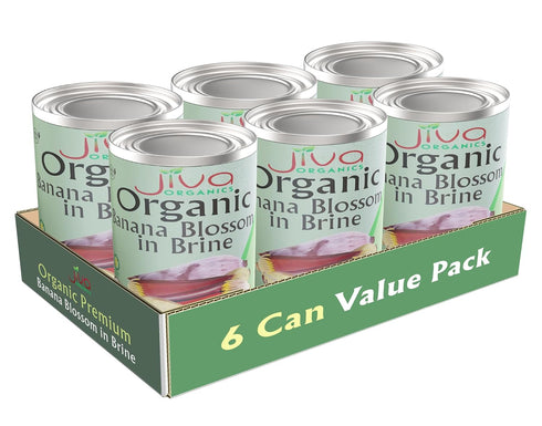 14 (Pack 6) Jiva Organic Banana Blossoms Ounce of - BPA Free, Gluten Free - Delicious Meatless Alternative