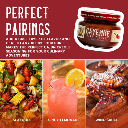 2 Cayenne - Louisiana Pepper Exchange - Fresh Pepper Replacement (Cayenne Pepper Puree) Jars - Plant-Based