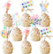 Art Birthday Party Decorations Girl - 24pcs Art Paint Party Cupcake Toppers for Rainbow Art Birthday Supplies