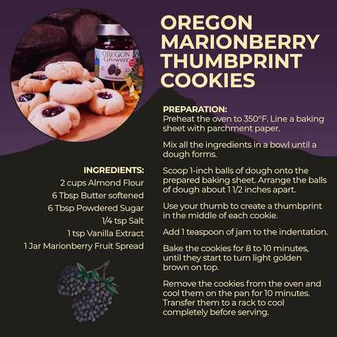 12 Oz (Pack 3) Oregon Growers Marionberry Fruit Spread - Marionberry Jam Made In Oregon, Blackberry Jam, Blackberry