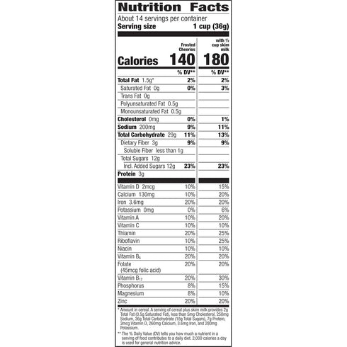 18.4 oz (Pack 4) Frosted Cheerios, Heart Healthy Cereal, Family Size