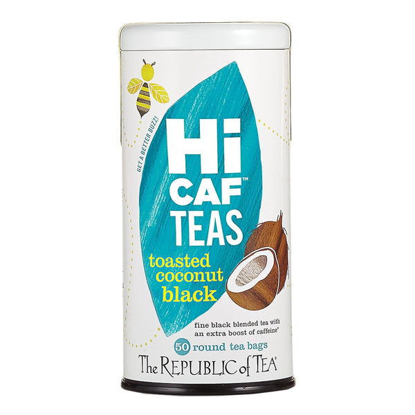 The Republic of Tea HiCAF Toasted Coconut Black Tea, 50 Tea Bags,