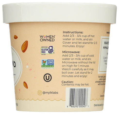 1.88 OZ Mylk Labs Roasted Almond & Himalayan Pink Salt Oatmeal Cup