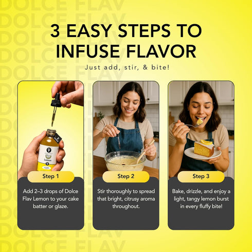 2 Pack 2 Dolce Flav Natural Lemon Extract Ounce Oil-Soluble Kosher, Sugar-Free, Concentrated Fresh Citrus Lemon Flavor