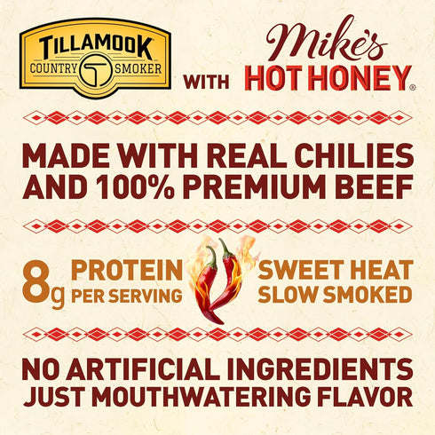 Country 9.25 Tillamook Smoker Beef Smoked Sausages, Mike's Hot Honey, Ounce, Real Hardwood Smoked Sausages, Low Carb