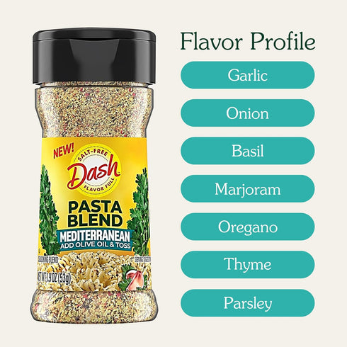 1.9 Dash Salt-Free Pasta Seasoning Blends, Mediterranean, Ounce