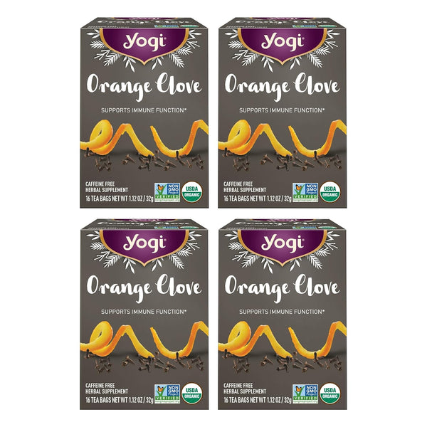 Yogi Tea Orange Clove - 16 Bags per Pack (4 Packs) -