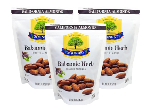 Balsamic Herb Roasted Seasoned Salt Vinegar and Herb Flavored Tangy Snack Almonds