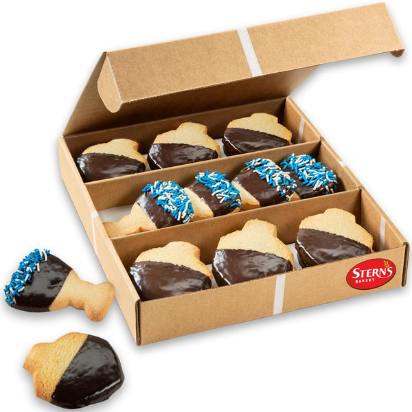 Stern's Bakery Hanukkah Cookie Gift Box (10 Cookies) Menorah & Dreidel Shortbread