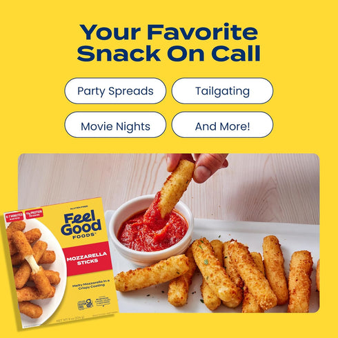 Mozzarella Frozen 8oz Feel Good Foods Gluten-Free Sticks with Crispy Breading | Appetizer
