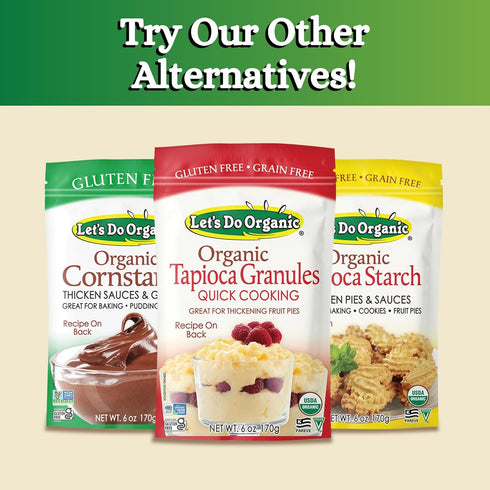 6 Oz (Pack 6) Let's Do Organic Tapioca Granules - Instant Tapioca, Tapioca Flour for Baking, Tapioca Starch Flour