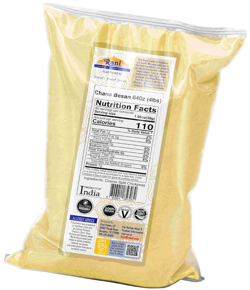 64oz (4lbs) 1.81kg Rani Chana Besan (Chickpeas Flour, Gram) Bulk ~ All Natural | Vegan | Gluten Friendly | NON-GMO |