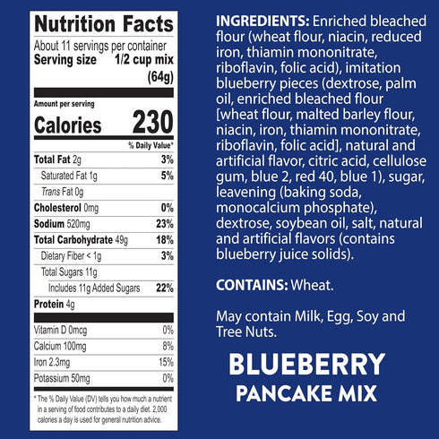 25.2-Ounce (Pack 8) Krusteaz Complete Pancake Mix, Blueberry Pancake Mix, Box