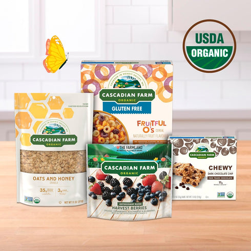 9.6 oz Cascadian Farm Organic Graham Crunch Cereal Box