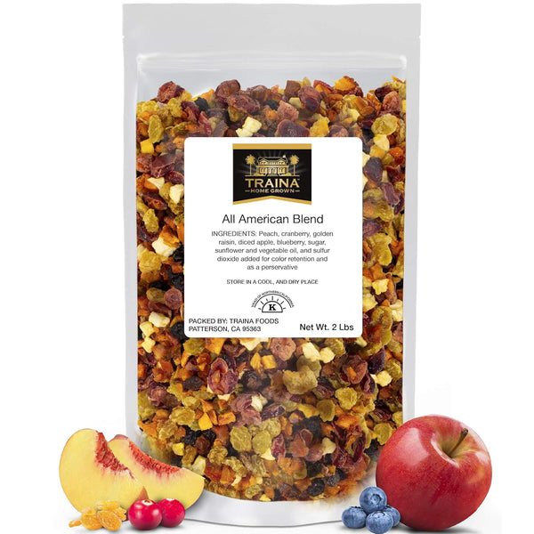 Traina Home Grown All American Dried Fruit Blend - Peaches, Sweetened Cranberries,