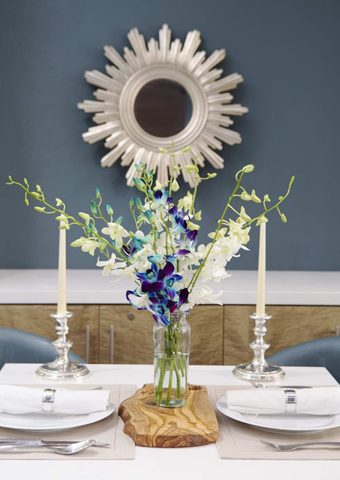KaBloom - Starry Night in the Tropics Bouquet of Blue and White Orchids from Thailand - Fresh Flowers for Birthday