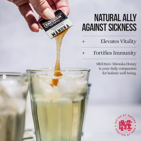 Packets 263+ 24 0.18oz 10+ Manuka Emporium Raw Manuka Honey MGO | x Single-Serve Snaps | Certified Monofloral New