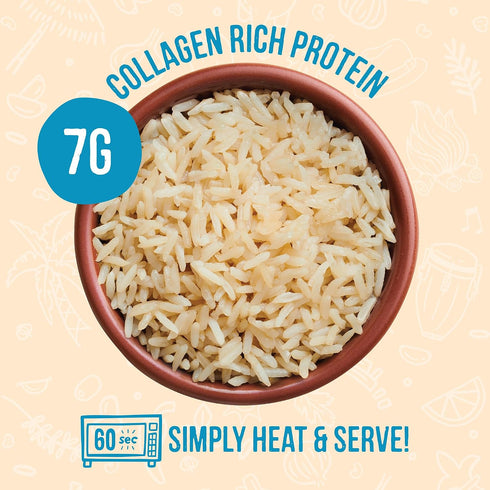 Dozen 6pk, 8oz Packets A Cousins Sea Salt Bone Broth Rice Ready to Eat Seasoned High Protein Rice, Clean Ingredients