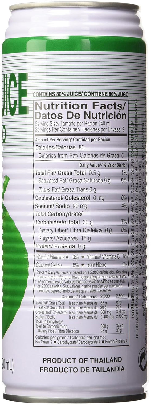 17.6 Oz, Pack 12 Foco Coconut Juice, Fl