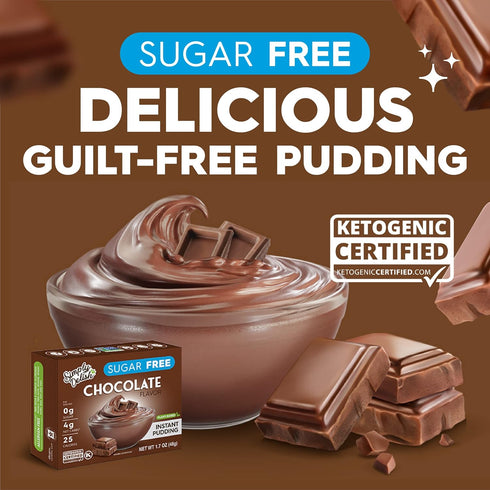 Simply Delish Natural Instant Chocolate Pudding, Sugar Free, Vegan, Keto Friendly, 1.7 OZ (Single Pack)