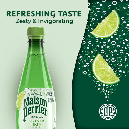 16.9 OZ (6 Count) Maison Perrier Lime Flavored Sparkling Water, FL Plastic Water Bottle