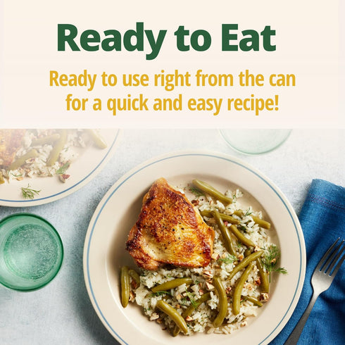 14.5 oz. (Pack 12) Del Monte Southern Style Whole Green Beans, Can of Spicy & Smoky Flavors, Ready to Eat Side Dish