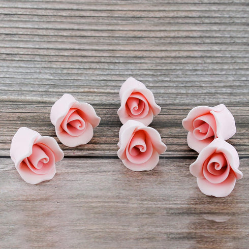 18 Count Global Sugar Art Rose Sugar Flowers, Pink Unwired, Very Small, by Chef Alan Tetreault