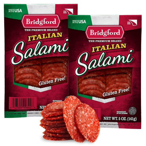 Bridgford Italian Salami 5 oz Pack of 2 - Zero Carb Healthy