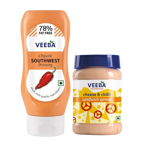 Veeba Chipotle Southwest Dressing 300 g & Cheese & Chilli Sandwich Spread 275