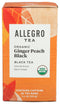 Allegro Tea, Organic Ginger Peach Black Tea Bags, 20 ct