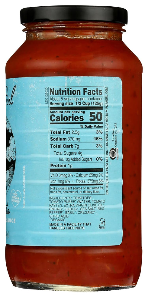 Pizza Girl Organic Arrabiatta Pasta Sauce, 24 OZ