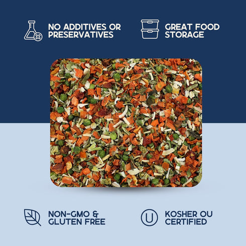 (9 oz, Harmony House Premium Vegetable Soup Mix - Dehydrated Vegetables for Cooking, Camping, Emergency Supply and More