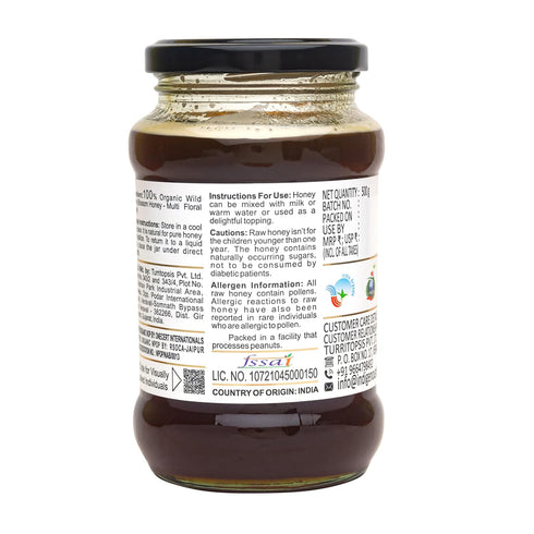 17.64 oz INDIGENOUS HONEY USDA Certified Organic Raw Wild Blossom Honey, Unfiltered Small-Batch Micro-Lot Harvest