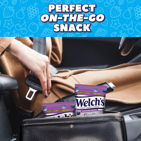 5oz Packs (Pack 12) Welch's Fruit Snacks, Concord Grape Snack Box, Gluten Free, Snack