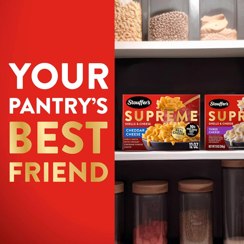 (Pack 4) Stouffer's Supreme Shells And Cheese, Cheddar_Cheese, Boxed Mac &_Cheese, Dinner Kit