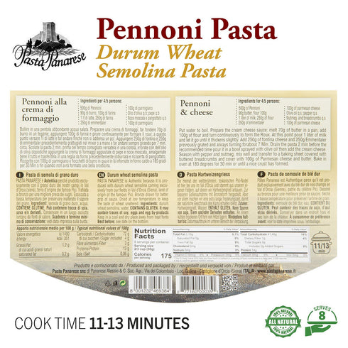 500g 17.63oz (3 pack) Pasta Panarese Pici Pasta - Wheat Pasta Made in Italy, /