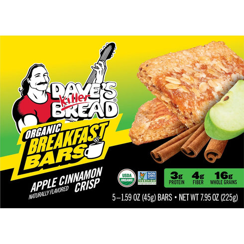 Dave's Killer Bread Apple Cinnamon Crisp Naturally Flavored Organic Breakfast Bars, 5
