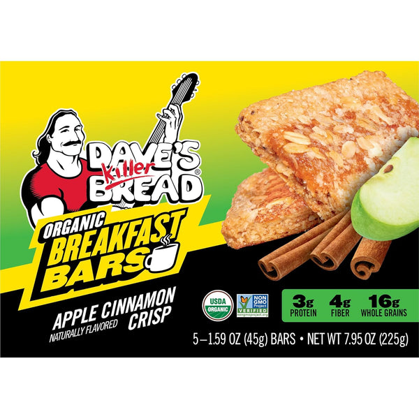 Dave's Killer Bread Apple Cinnamon Crisp Naturally Flavored Organic Breakfast Bars, 5