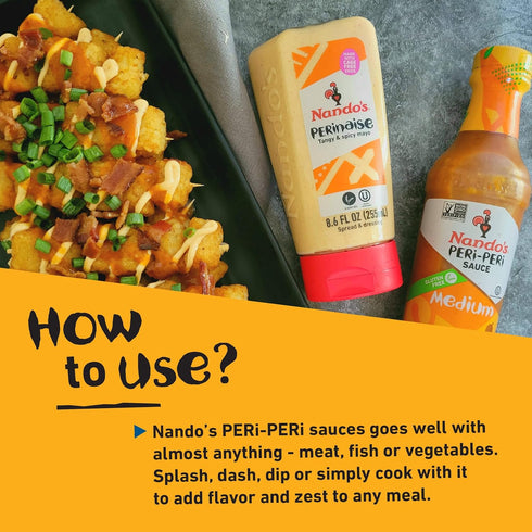 Pack 9.1 oz 8.6 oz (4 Pack) Nando's PERi-PERi Sauce Mixed - Medium, Hot, Garlic, and PERinaise Original | Gluten Free |