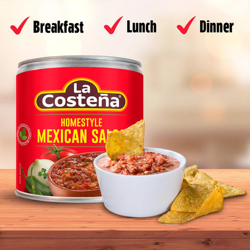 7.76oz, 24 Pack La Costea Homestyle Mexican Salsa - Restaurant Style Tomato Salsa - Mild Sauce for Mexican Food, Chip