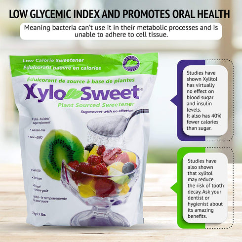 5 (Pack 1) Xlear XyloSweet Plant Sourced Xylitol Sweetener - Pure Natural Sugar Substitute, Granules, Non-GMO