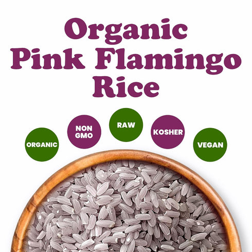 1.5 Food to Live Organic Pink Flamingo Rice, Pounds Italian Aromatic Rice, Ideal for Salads, Bowls, Pilaf and Sides