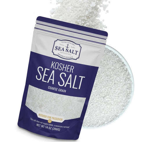Coarse Grain Kosher Sea Salt for Grinder, Non-Iodized & Natural Replacement for
