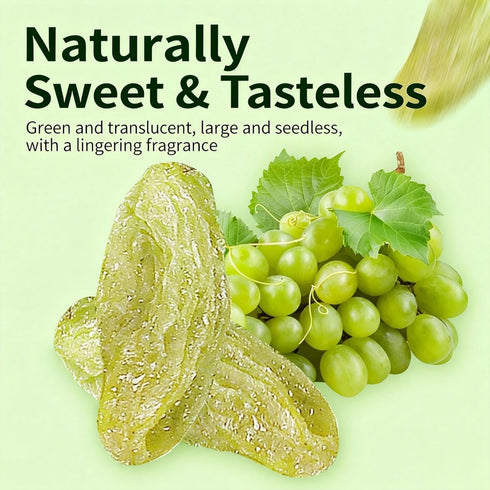 KLYso 500g Premium Green Raisins - Soft, Sweet Dried Fruit Snack, No Added Sugar, Ready-to-Eat For Baking, Oatmeal